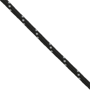 Nylonline m/refleks, 5 mm-Sort med refleks